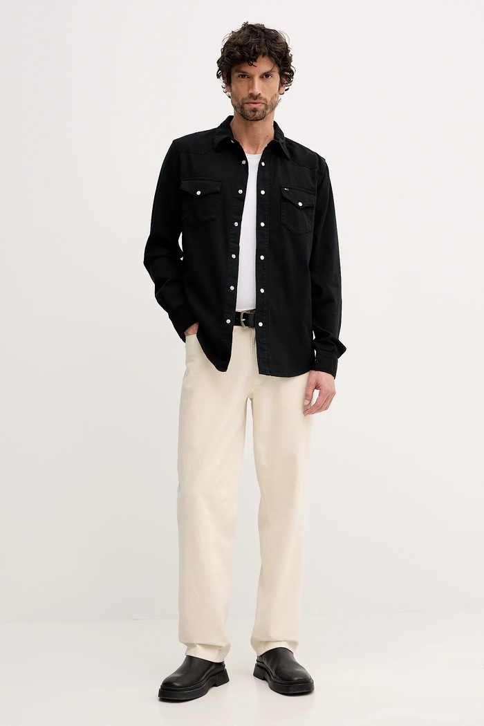 Tommy Hilfiger koszula jeansowa MW0MW40684 czarny SS26