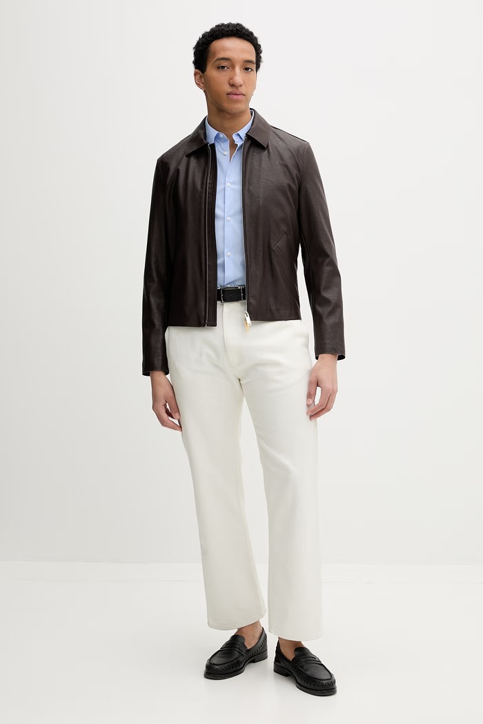 Calvin Klein srajca moška bombažna z elastanom LV040BM108 modra SS26