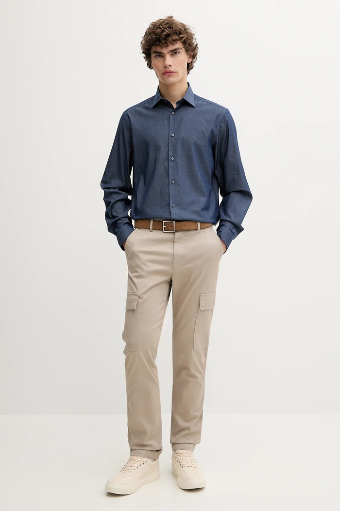 Calvin Klein cămașă LV019EU024 bleumarin AW25