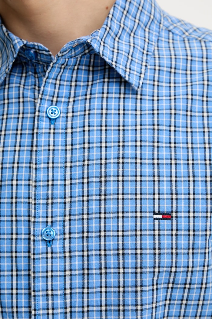 Bavlnená košeľa Tommy Jeans DM0DM21693 modrá