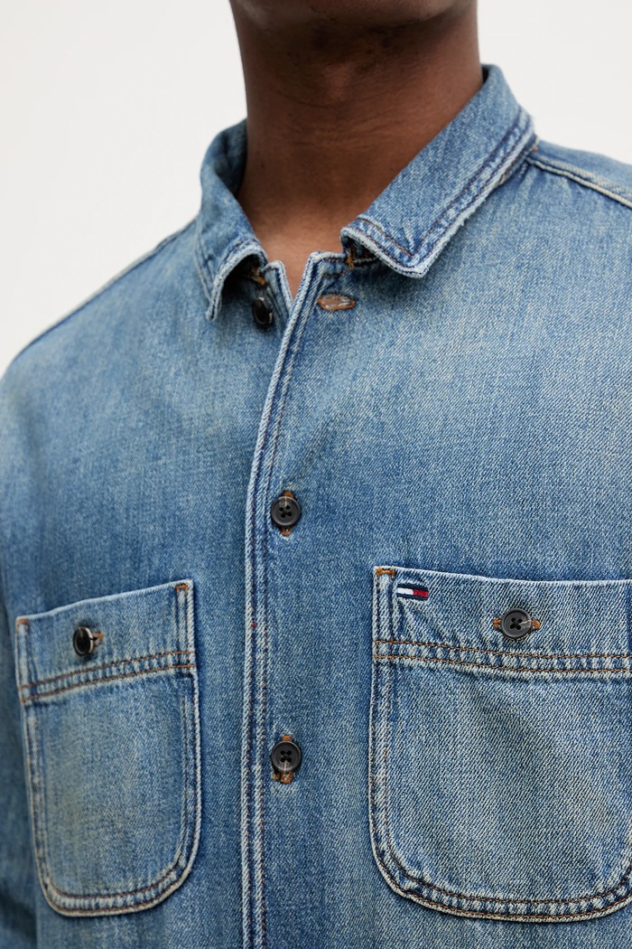 Džínová košile Tommy Jeans DM0DM21918 modrá