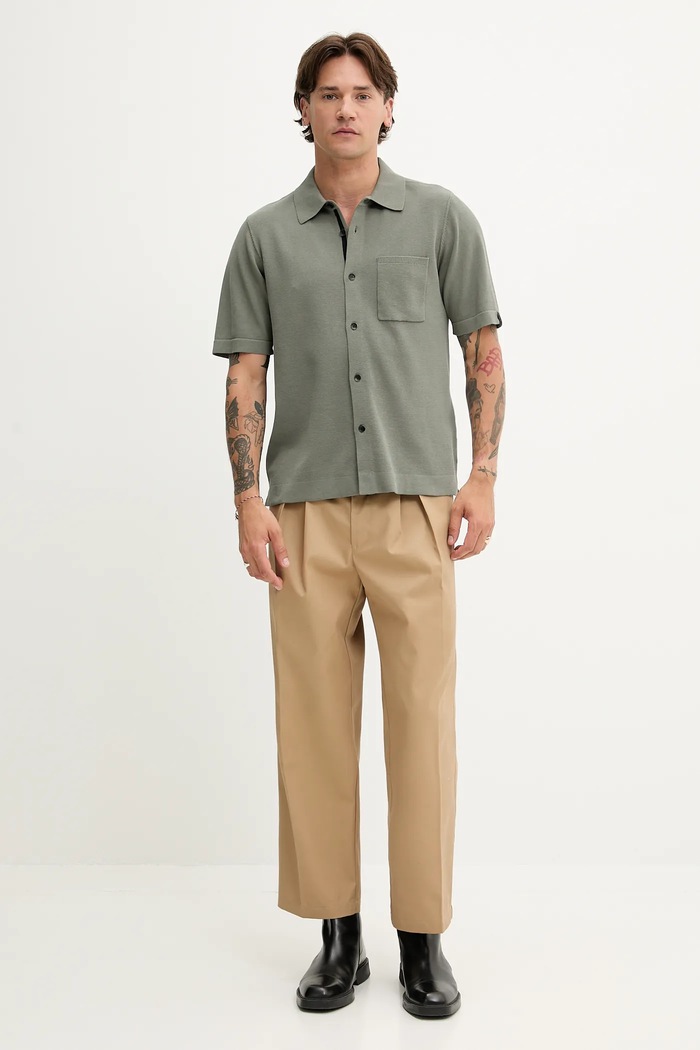 Košulja Rag & Bone MBS25P038LN38 zelena AW25