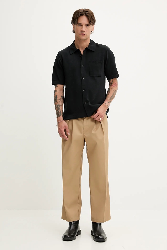 Košulja Rag & Bone MBS25P038LN38 crna AW25