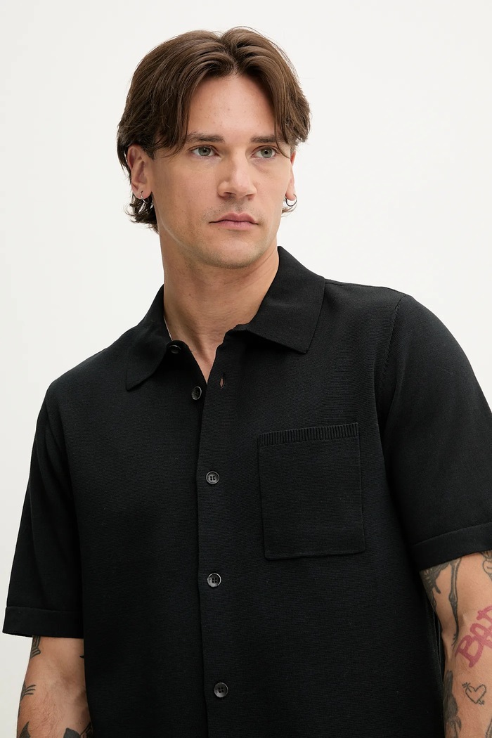 Košulja Rag & Bone crna MBS25P038LN38