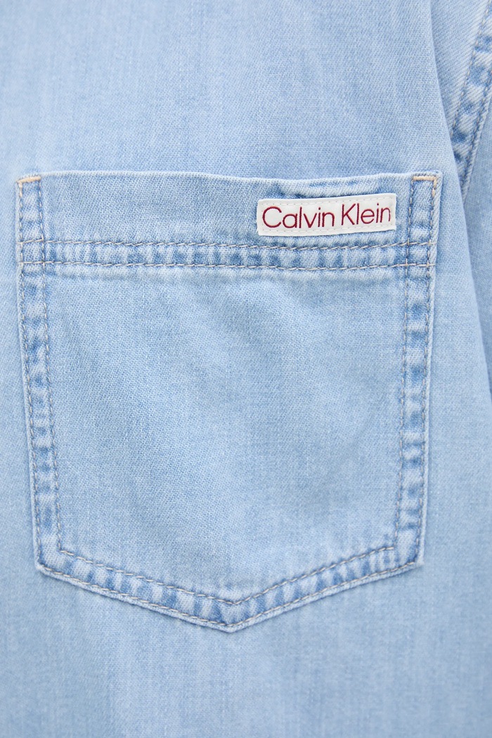 Calvin Klein Jeans koszula bawełniana LV040BM796 niebieski