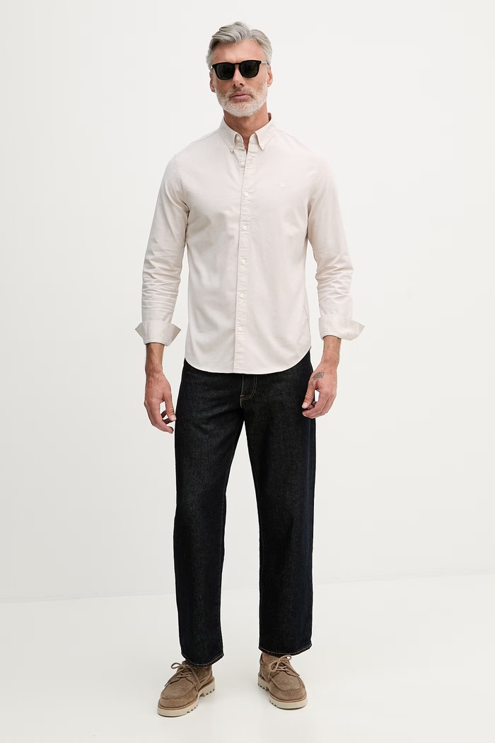 Calvin Klein Jeans férfi ing pamut elasztánnal LV140EM125 bézs SS26