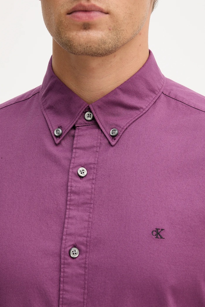 Calvin Klein Jeans cămașă bărbați din bumbac cu elastan LV140EM125 violet