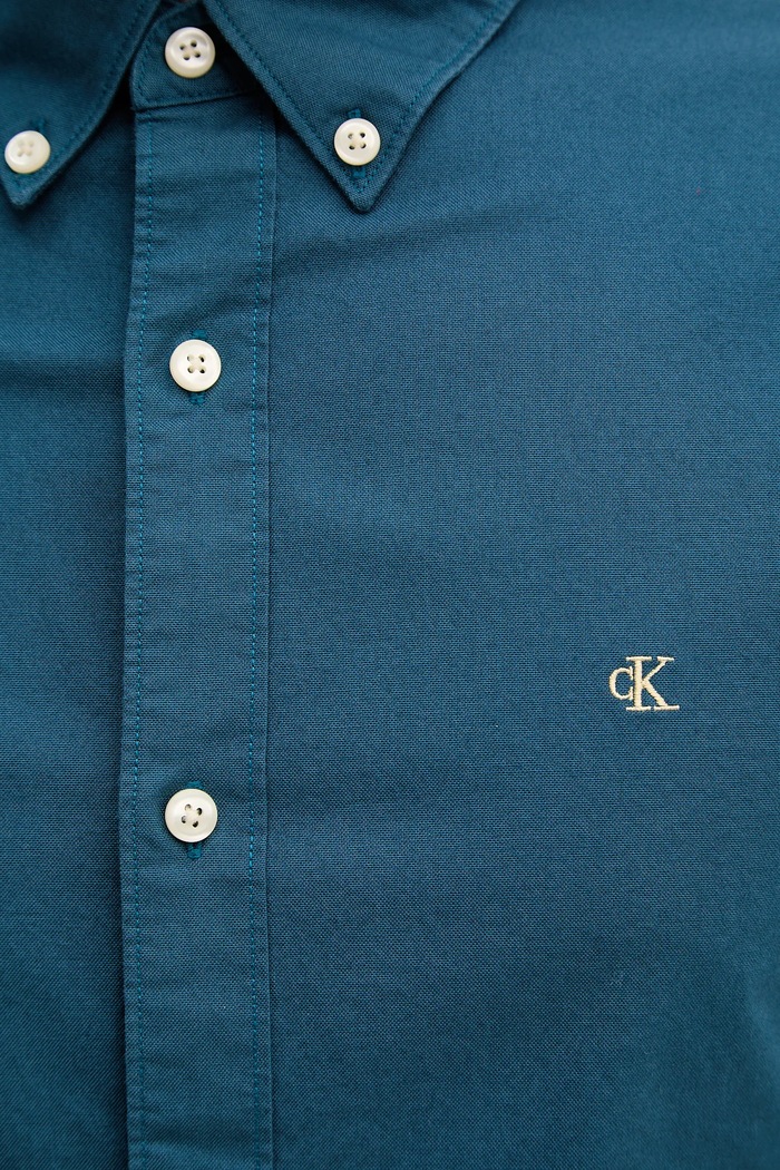 Calvin Klein Jeans cămașă bărbătească din bumbac cu elastan LV140EM125 turcoaz
