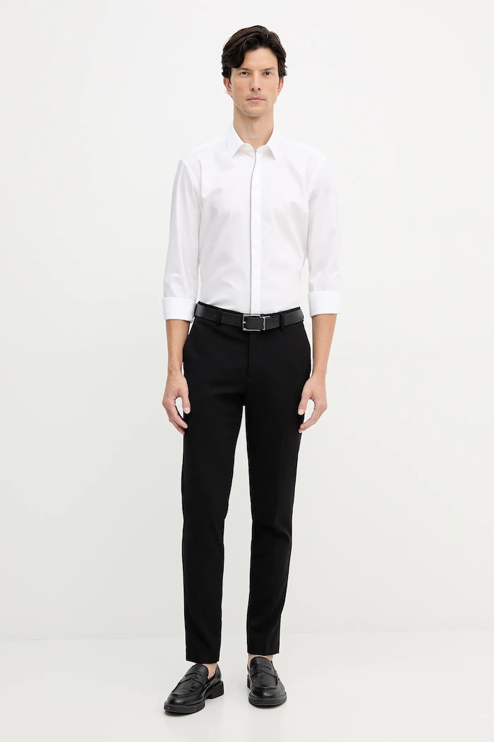 Хлопковая рубашка BOSS H-HANK-party7-253 50545158 белый AW25