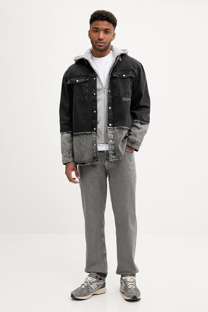 Karl Lagerfeld Jeans koszula jeansowa A3M16003 czarny AW25