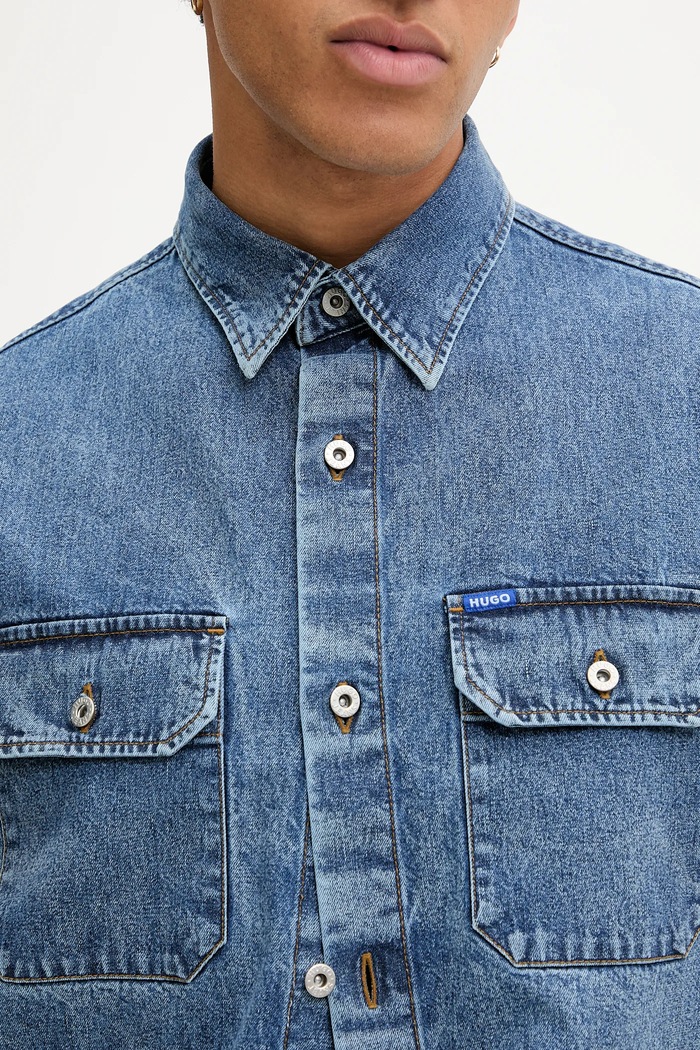 Cămașă din denim Ekyno HUGO Blue albastru 50545213