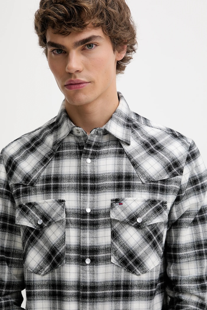 Bavlnená košeľa Tommy Jeans čierna DM0DM22019