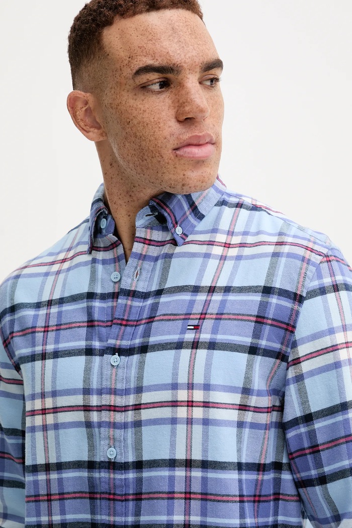 Tommy Jeans cămașă din bumbac albastru DM0DM22024