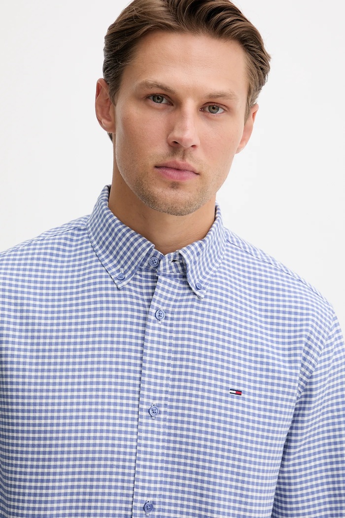 Tommy Jeans cămașă din bumbac DM0DM22025 albastru