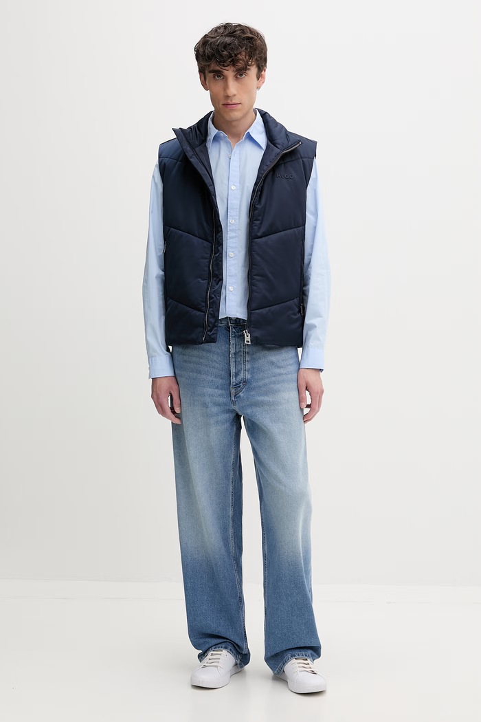 Tommy Jeans πουκάμισο ανδρικό βαμβακερό DM0DM22026 μπλε SS26