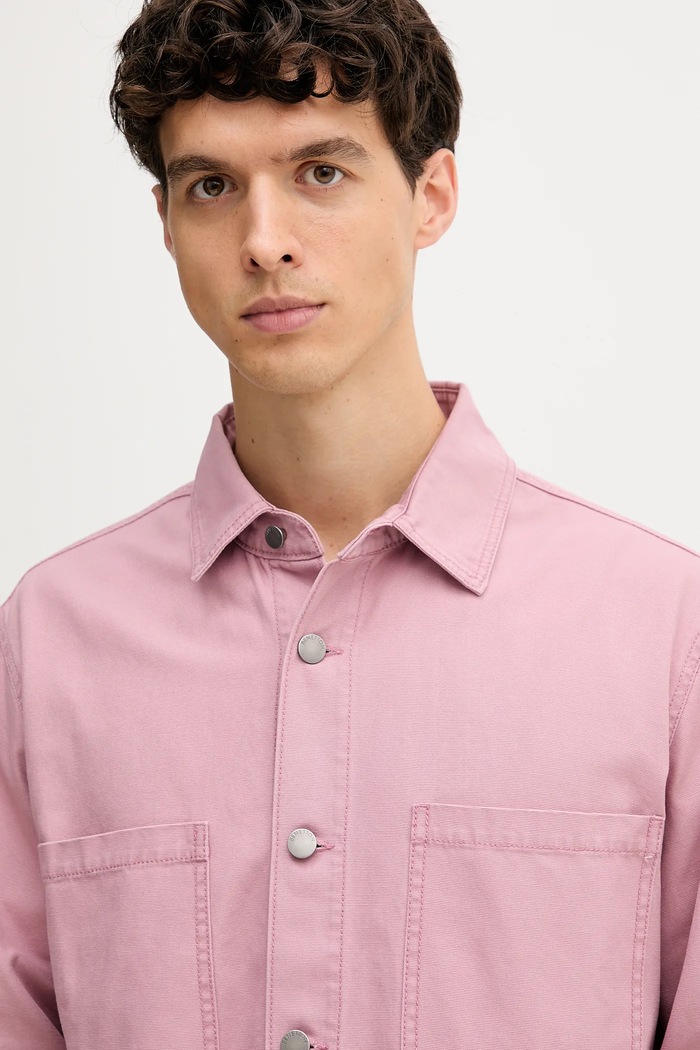United Colors of Benetton koszula jeansowa różowy 5QHDUQ060