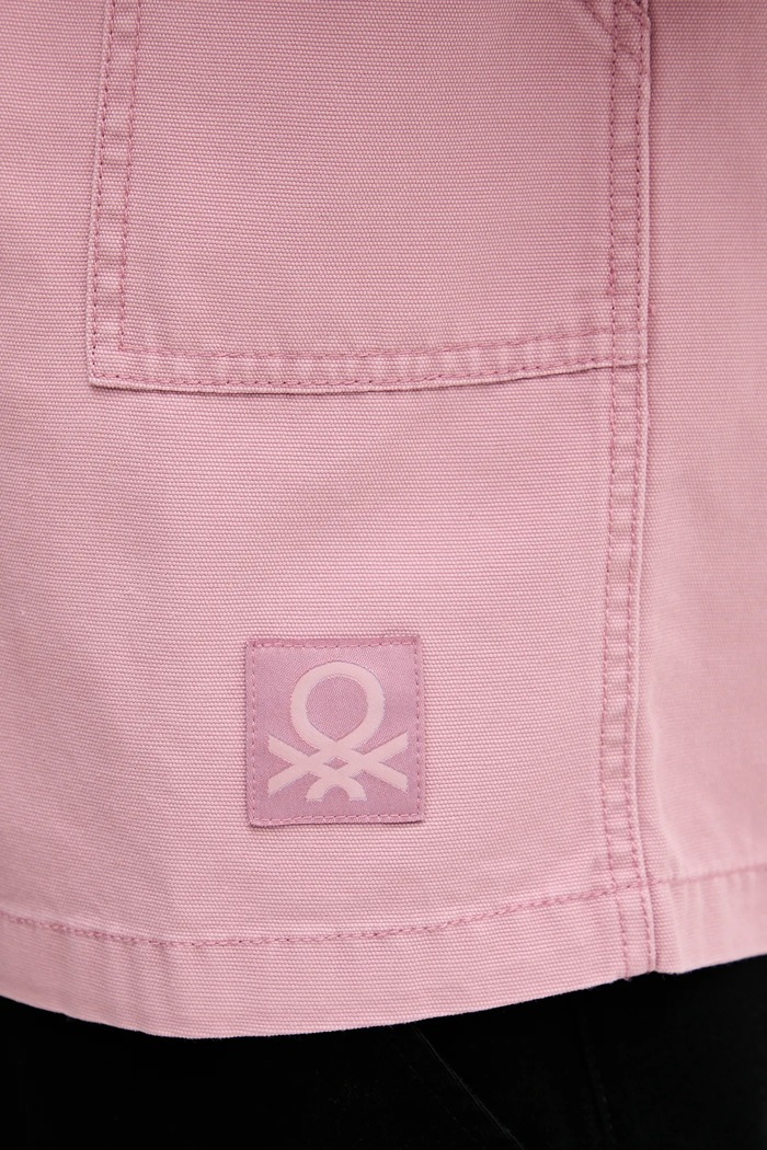 United Colors of Benetton koszula jeansowa 5QHDUQ060 różowy