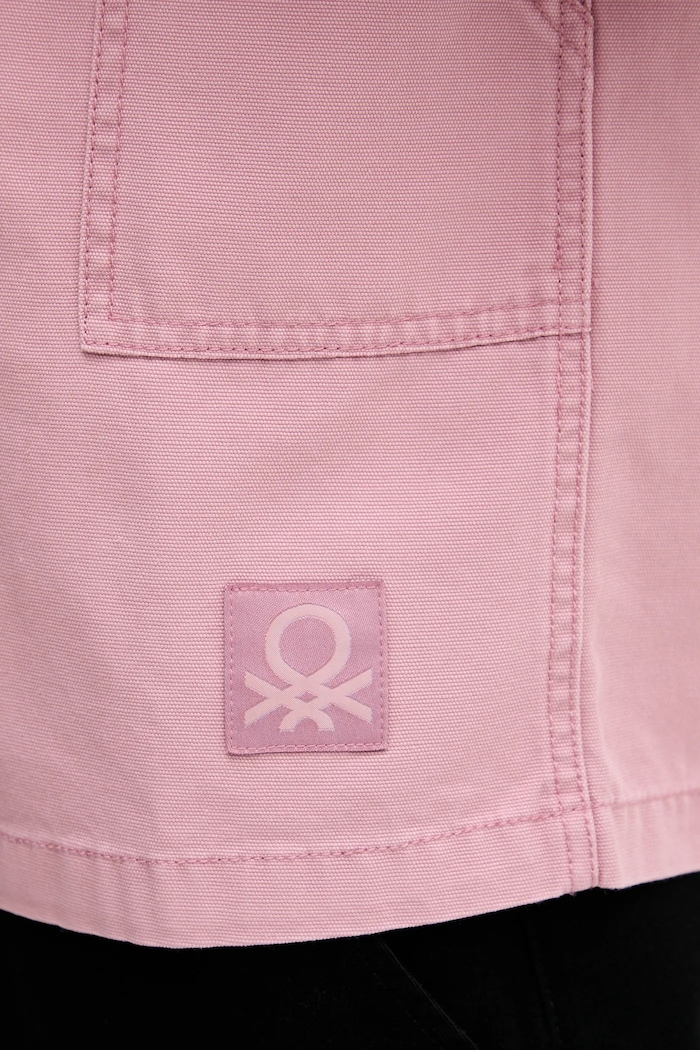 United Colors of Benetton koszula jeansowa 5QHDUQ060 różowy