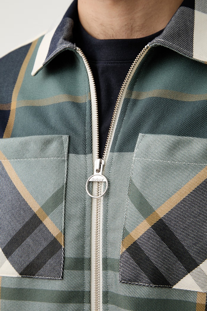 Barbour ETTRICK koszula bawełniana męska MOS0305 turkusowy