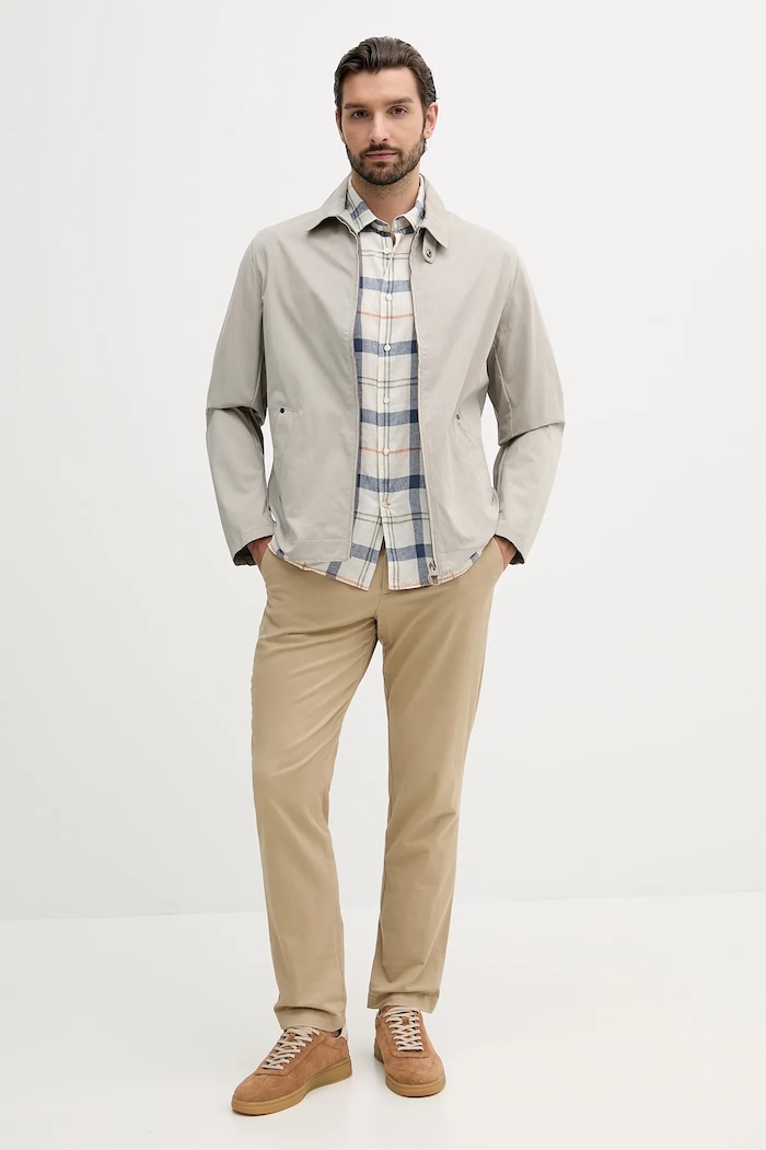 Barbour košeľa pánska s ľanom CROFT MSH5197 modrá AW25