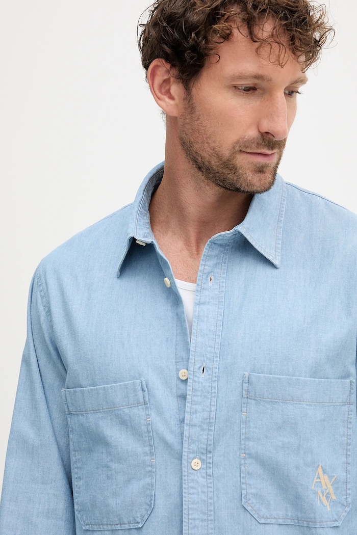Džínová košile Armani Exchange modrá XM000948.AF12043