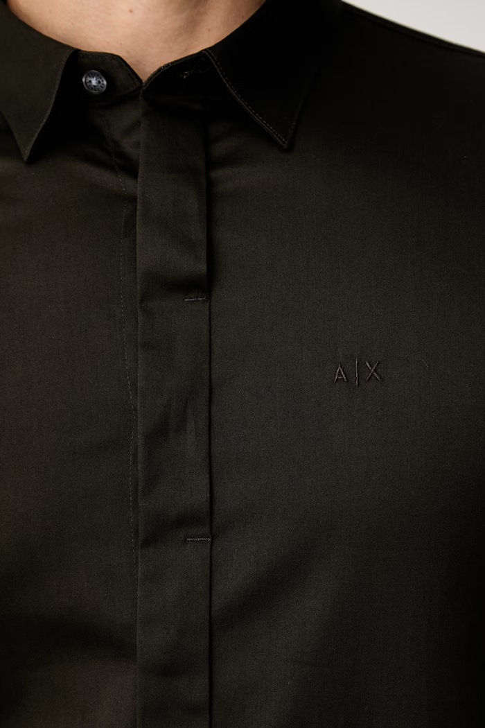 Armani Exchange srajca moška bombažna z elastanom 8NZCBD.ZN10Z. zelena