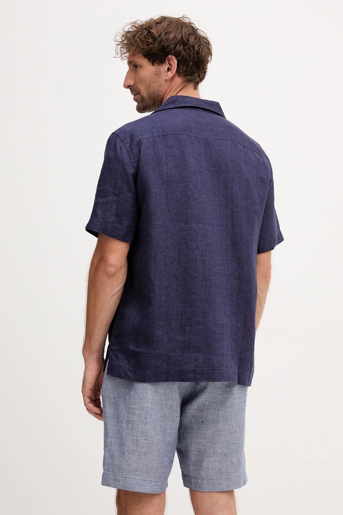 Abbigliamento Frescobol Carioca camicia di lino 2029.18 blu navy