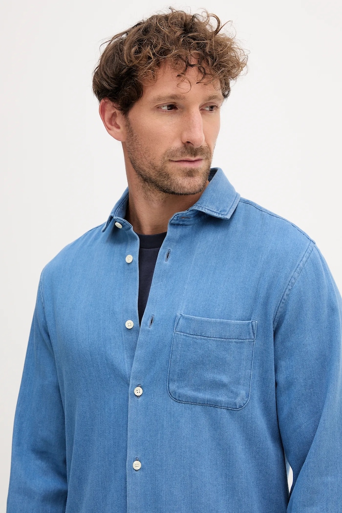 Frescobol Carioca camicia in cotone blu 2597.857