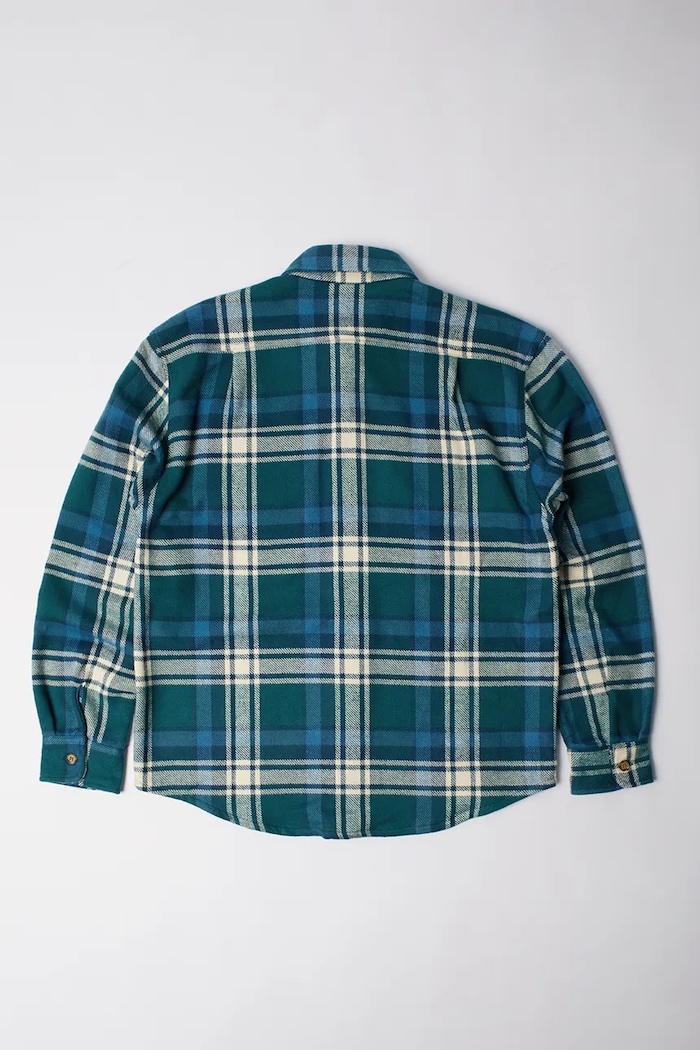 by Parra koszula bawełniana Crow flanel 54330. zielony AW25