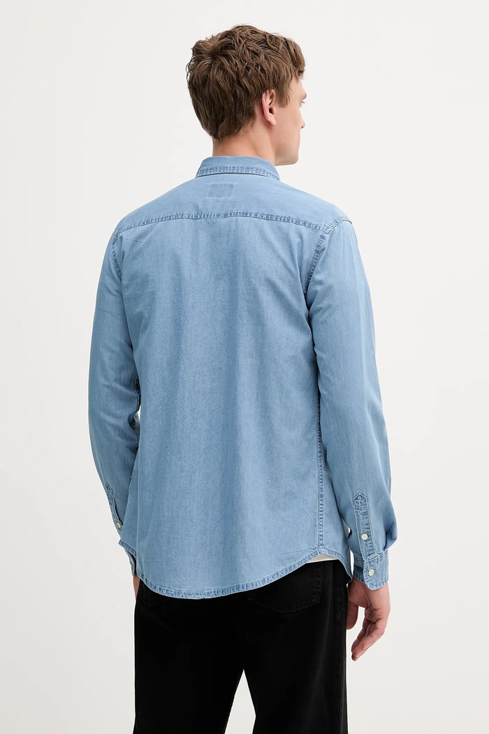 Îmbrăcăminte Pepe Jeans cămașă din bumbac PM3090014C0 albastru