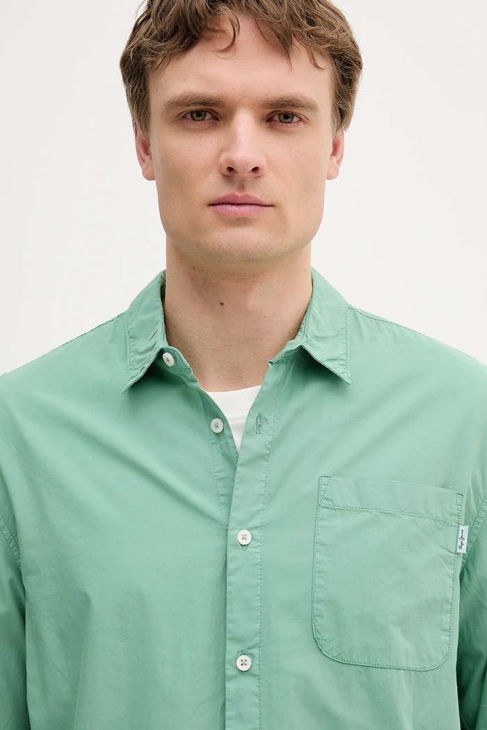 Cămașă din bumbac Pepe Jeans PM309075 verde