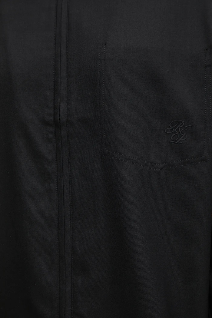 Πουκάμισο με προσθήκη μαλλιού Represent Zip Up Wool μαύρο MLM100423
