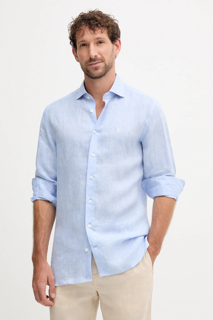 Hackett London Cămașă de in albastru HM3010346