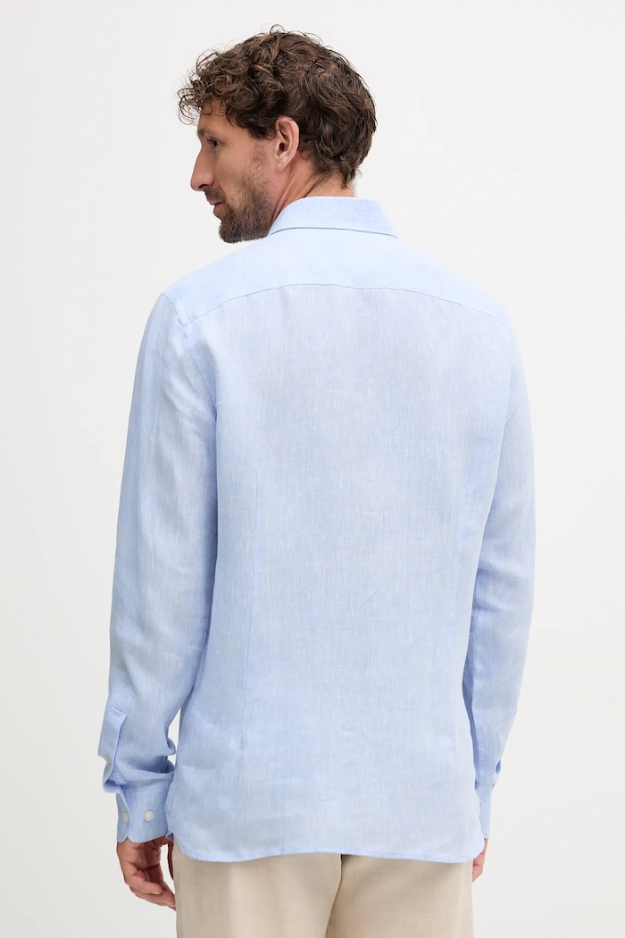Îmbrăcăminte Hackett London Cămașă de in HM3010346 albastru