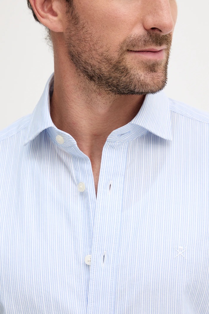 Βαμβακερό πουκάμισο Hackett London HM3010349 μπλε