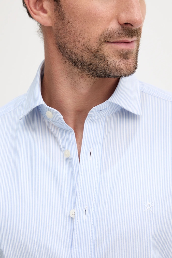Βαμβακερό πουκάμισο Hackett London HM3010349 μπλε