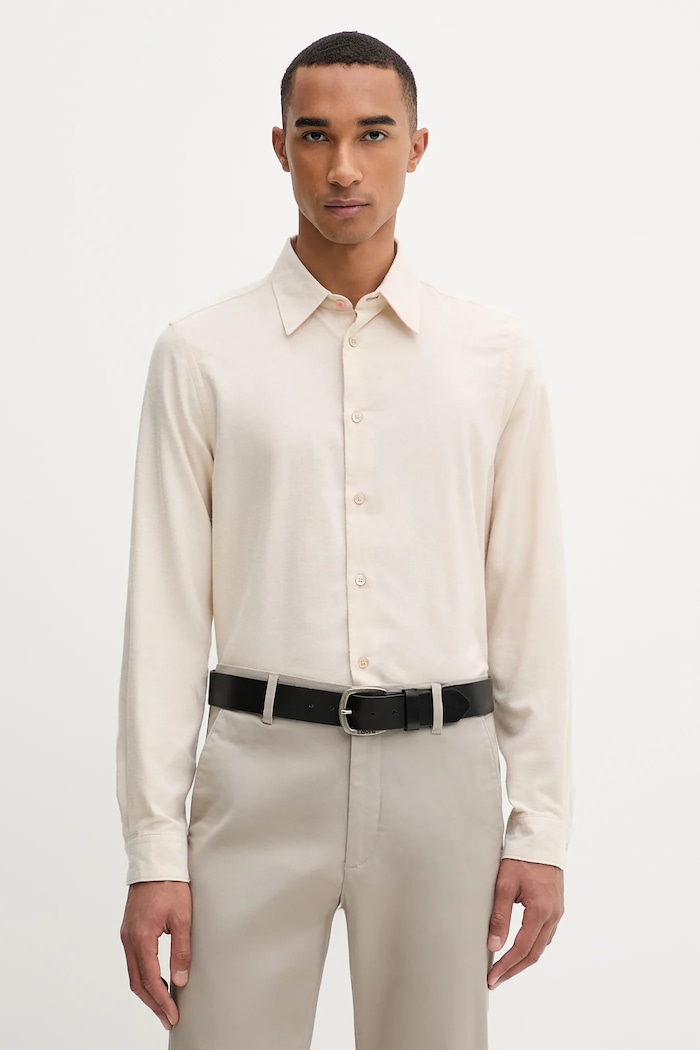 PS Paul Smith Cămașă de lână bej M2R.687U.T22487