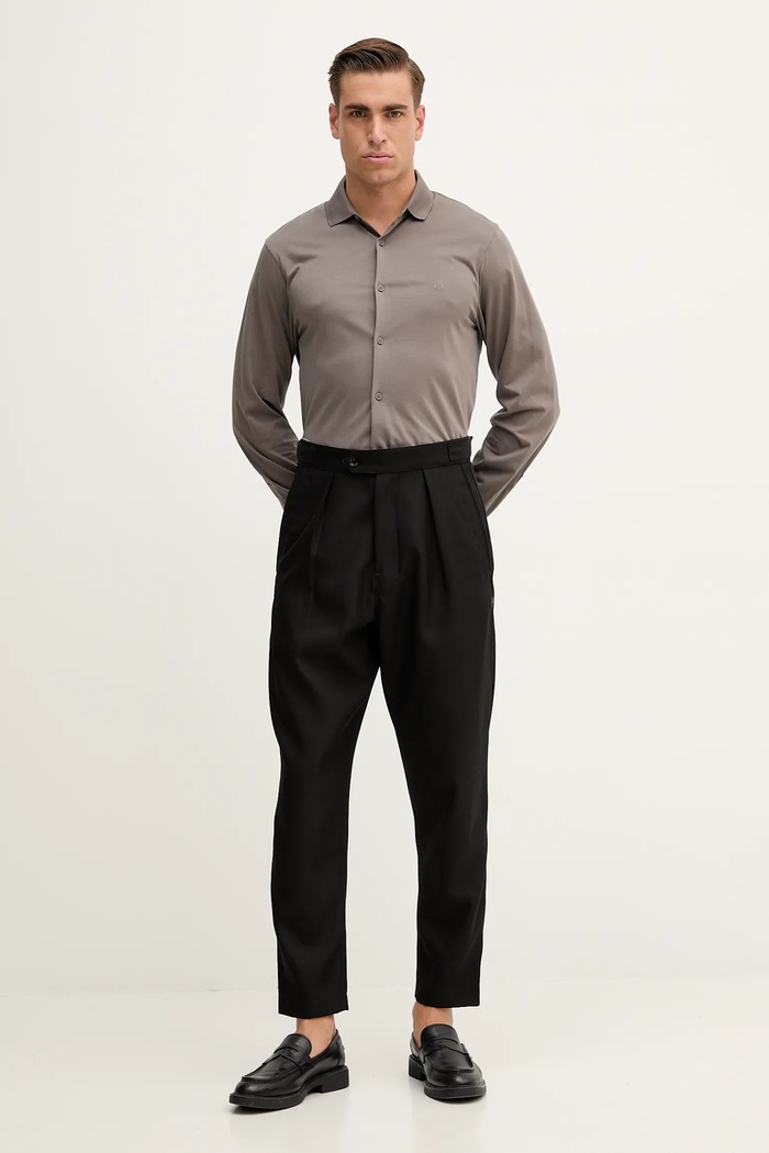 Armani Exchange cămașă din bumbac XM001370.AF10364 gri AW25