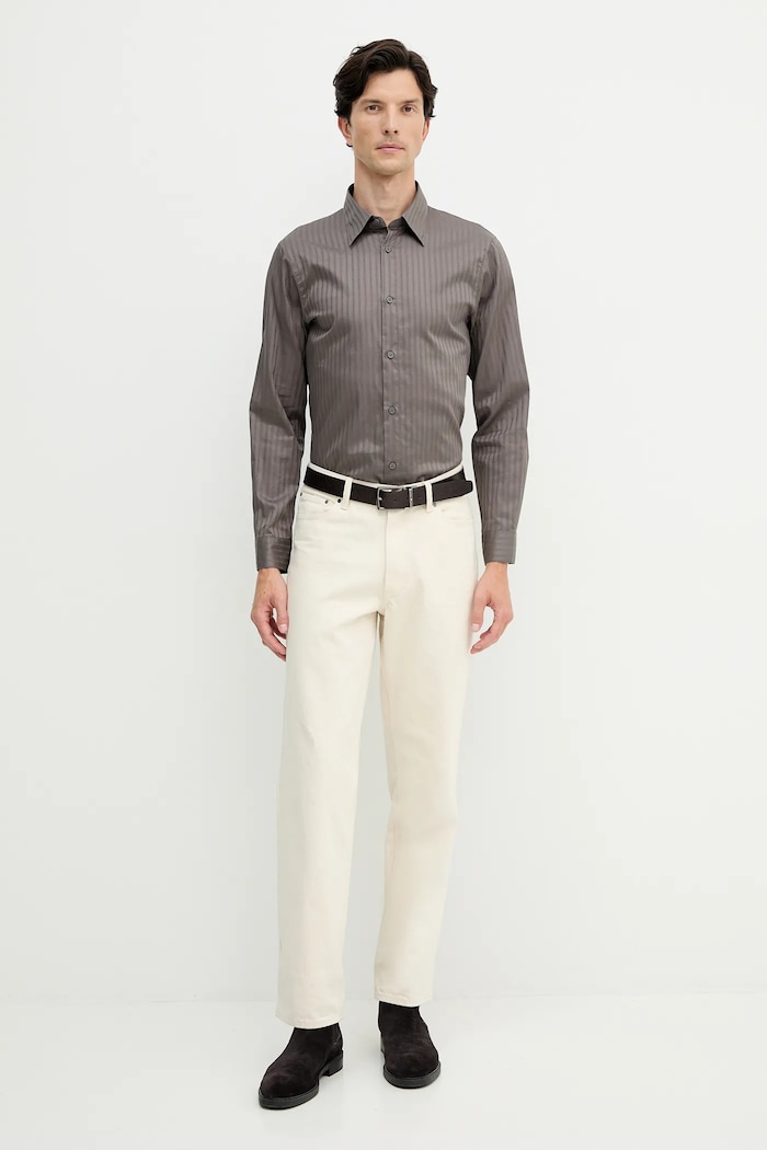 Armani Exchange cămașă din bumbac XM001868.AF18836 gri AW25