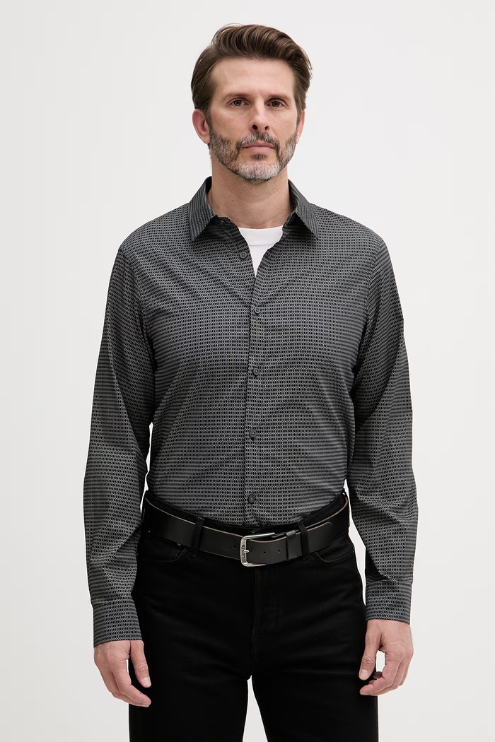 Armani Exchange košeľa pánska bavlnená čierna XM001942.AF19194