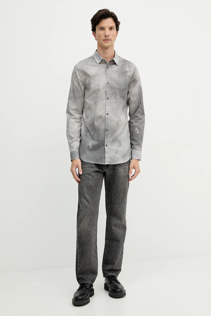 Košile Armani Exchange XM001956.AF13184 šedá AW25