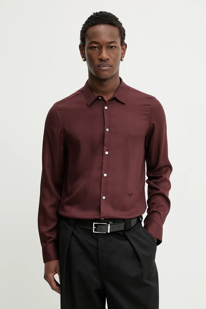 Košile ZADIG&VOLTAIRE hladký burgundské WMSH01333