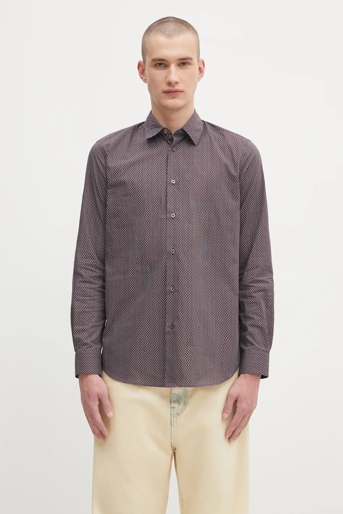 Bavlnená košeľa Paul Smith regular burgundské M1R.901U.T02718