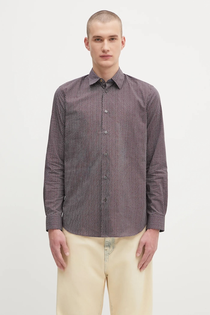 Bavlnená košeľa Paul Smith regular burgundské M1R.901U.T02718