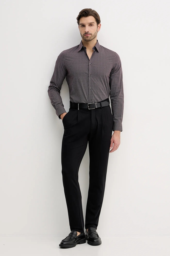 Bavlněná košile Paul Smith M1R.901U.T02718 burgundské AW25