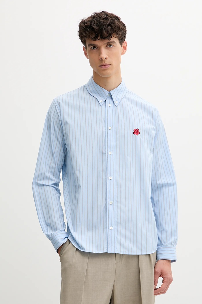 Βαμβακερό πουκάμισο Kenzo επίσημη μπλε FF65CH4109LD