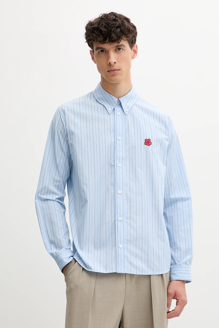Βαμβακερό πουκάμισο Kenzo επίσημη μπλε FF65CH4109LD