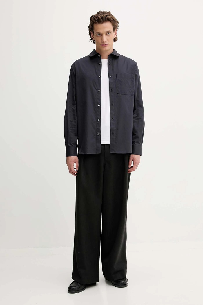 Kenzo cămașă din bumbac FF65CH2029IC bleumarin AW25