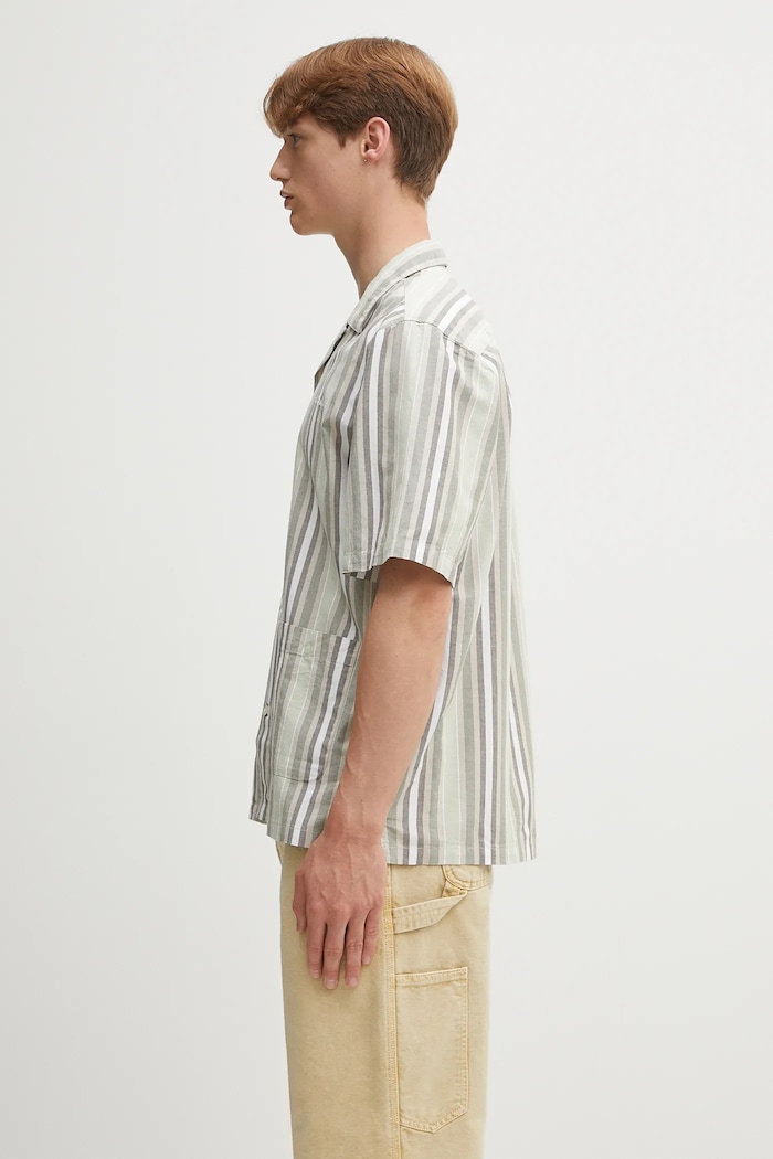 Carhartt WIP koszula z domieszką lnu S/S Folsey I035154.3G7XX beżowy AW25