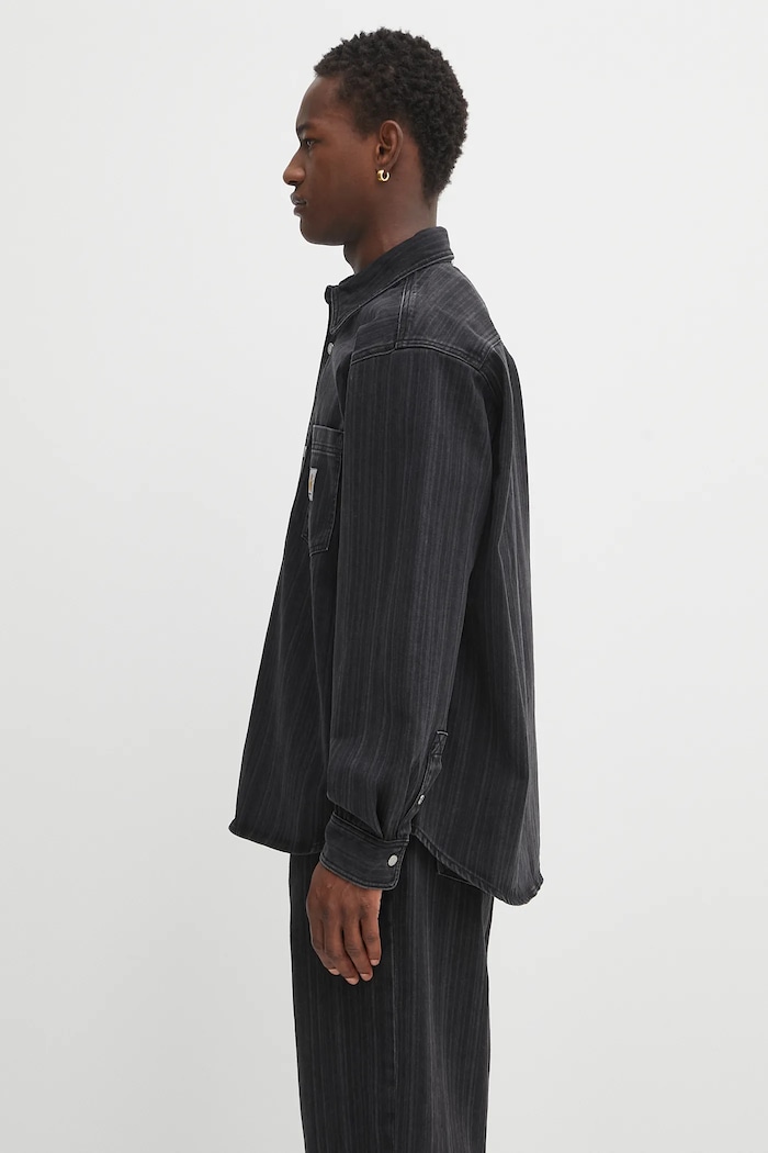Τζιν πουκάμισο Carhartt WIP Rylan I035567.32I06 μαύρο AW25